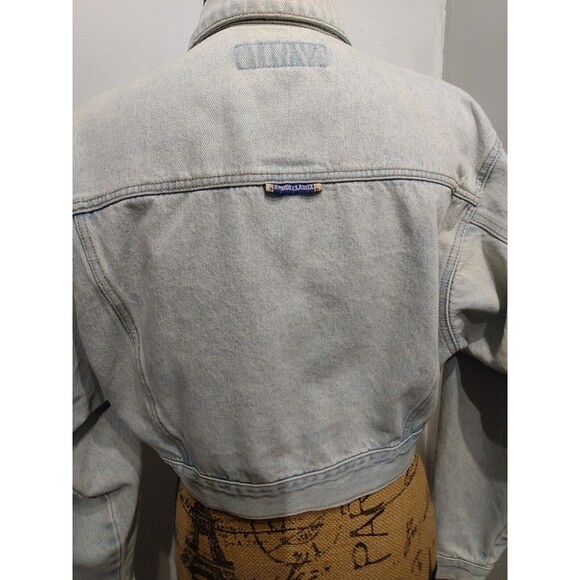 D mode Women‎ Vintage Denim Embroidered Floral Cropped Jacket Size S - Picture 7 of 9